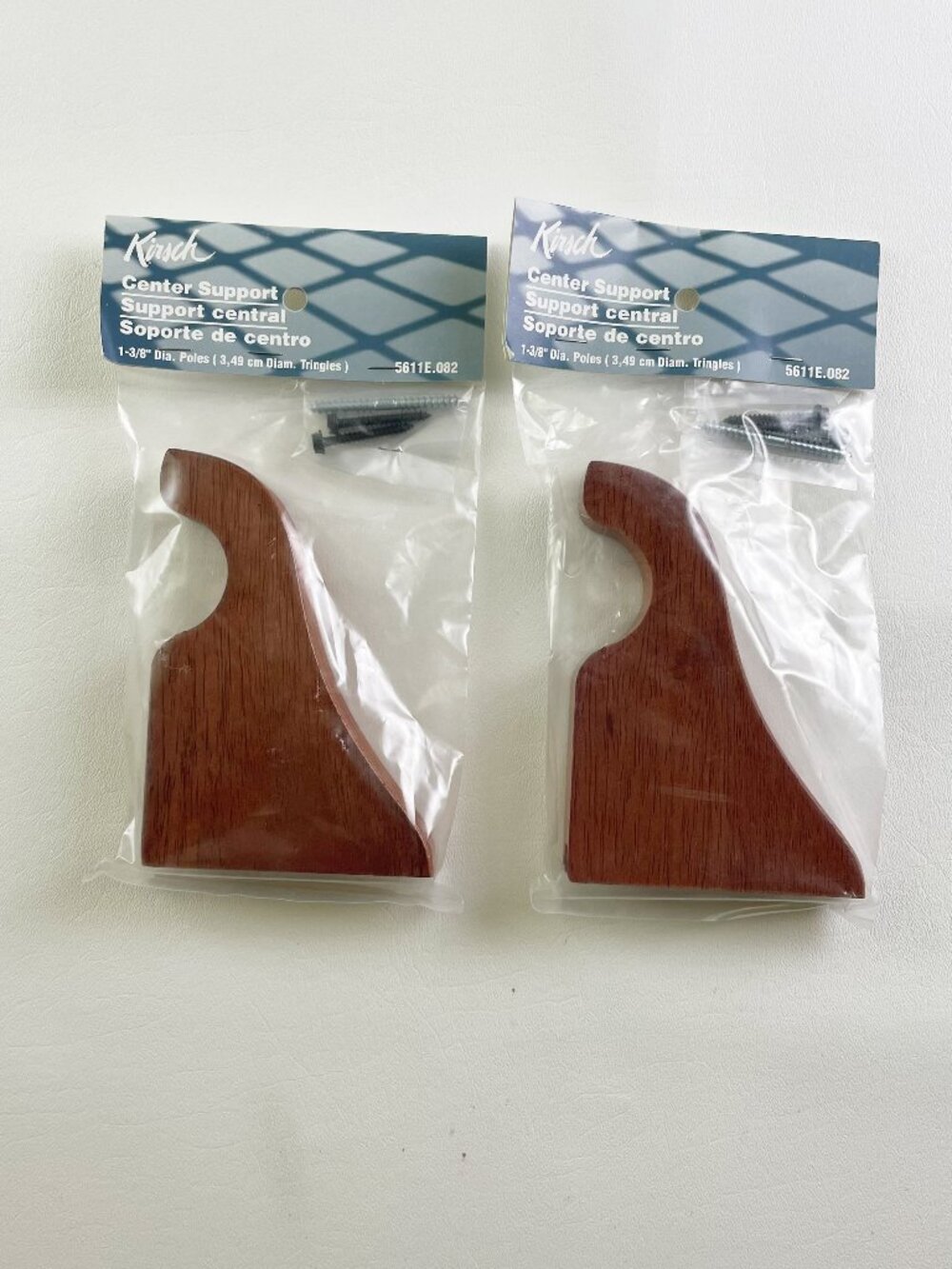 Kirsch Pole Bracket For 1 3/8" Pole Light Cherry 2 Packs